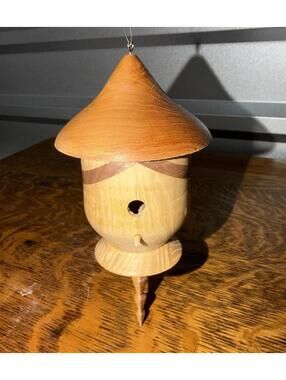 Miniature Wooden Bird House Ornament